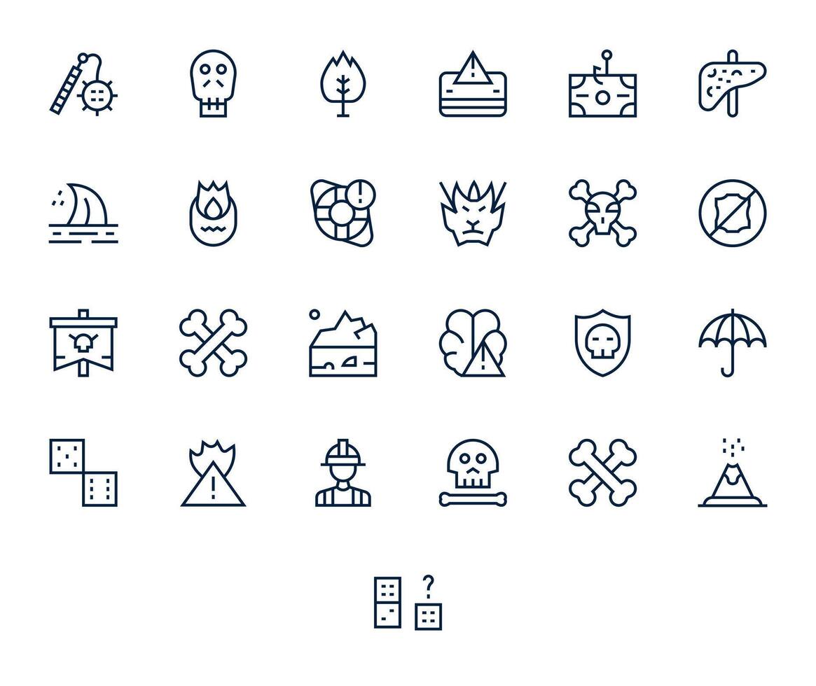 25 Icons for Risk optimized in PIXEL Perfect High Resolution Regular Line resolution vector