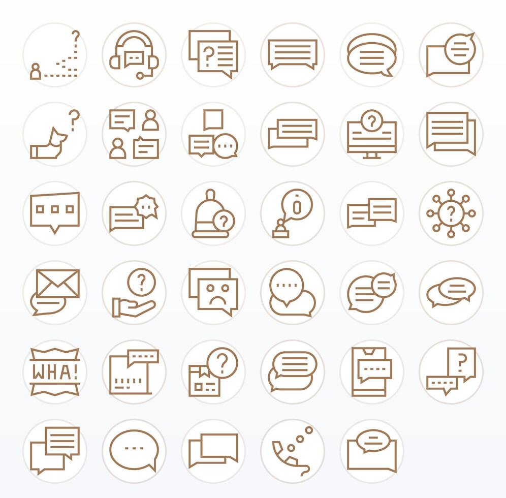 Support Request featuring 35 64x64 Icons in Regular Line Design vector