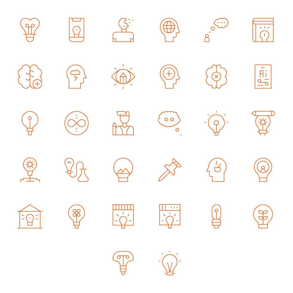 Concept Icon Toolkit featuring 32 Grid Fitted 64x64 Thin Line elements vector