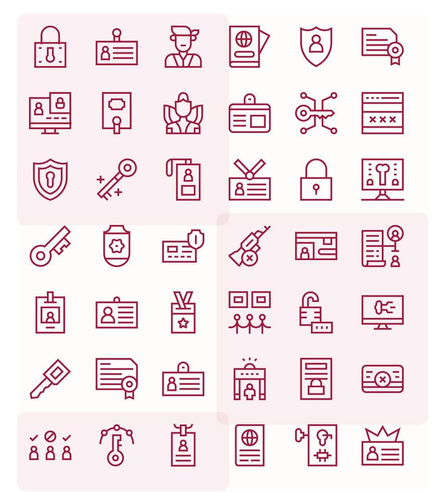 Authorization Icon Arsenal with 42 256x256 Regular Line Pixel Aligned designs vector