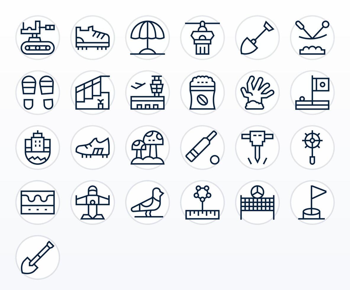 25 Regular Line Icons from Ground in 256x256 Pixel Optimized Quality vector