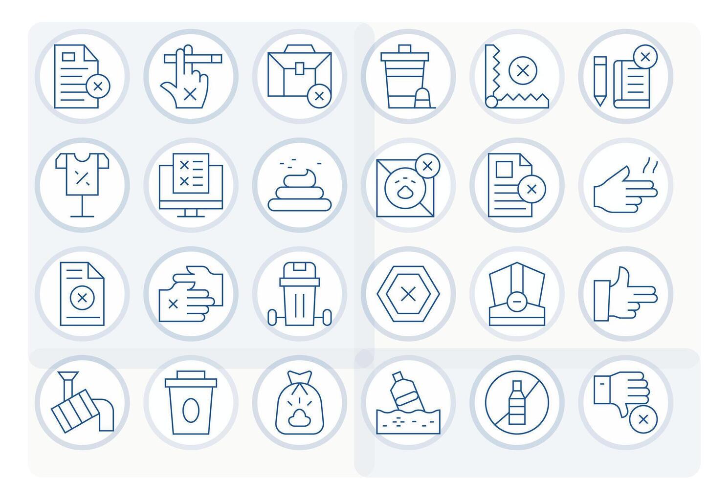 24 Display Perfect Retina Ready Icons for Refuse in elegant Thin Line design vector