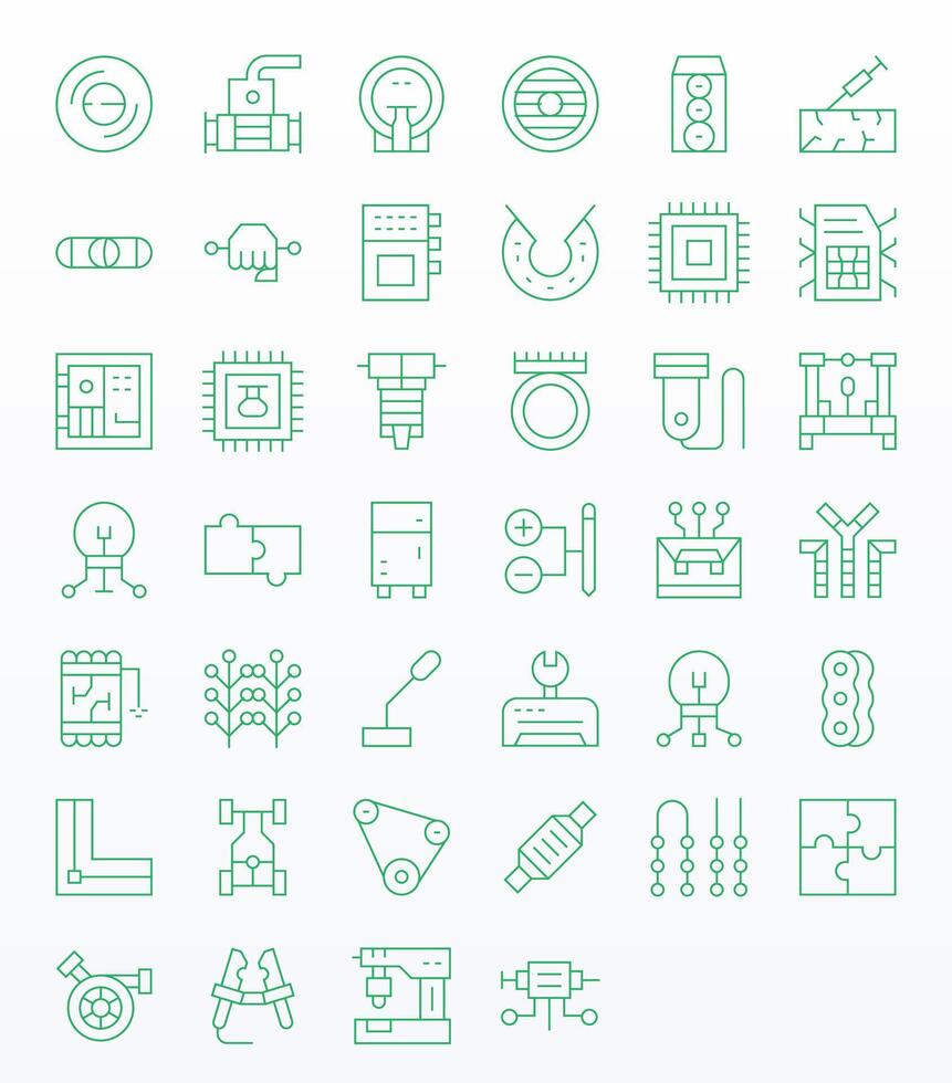 Component featuring 40 128x128 Icons in Thin Line Design vector