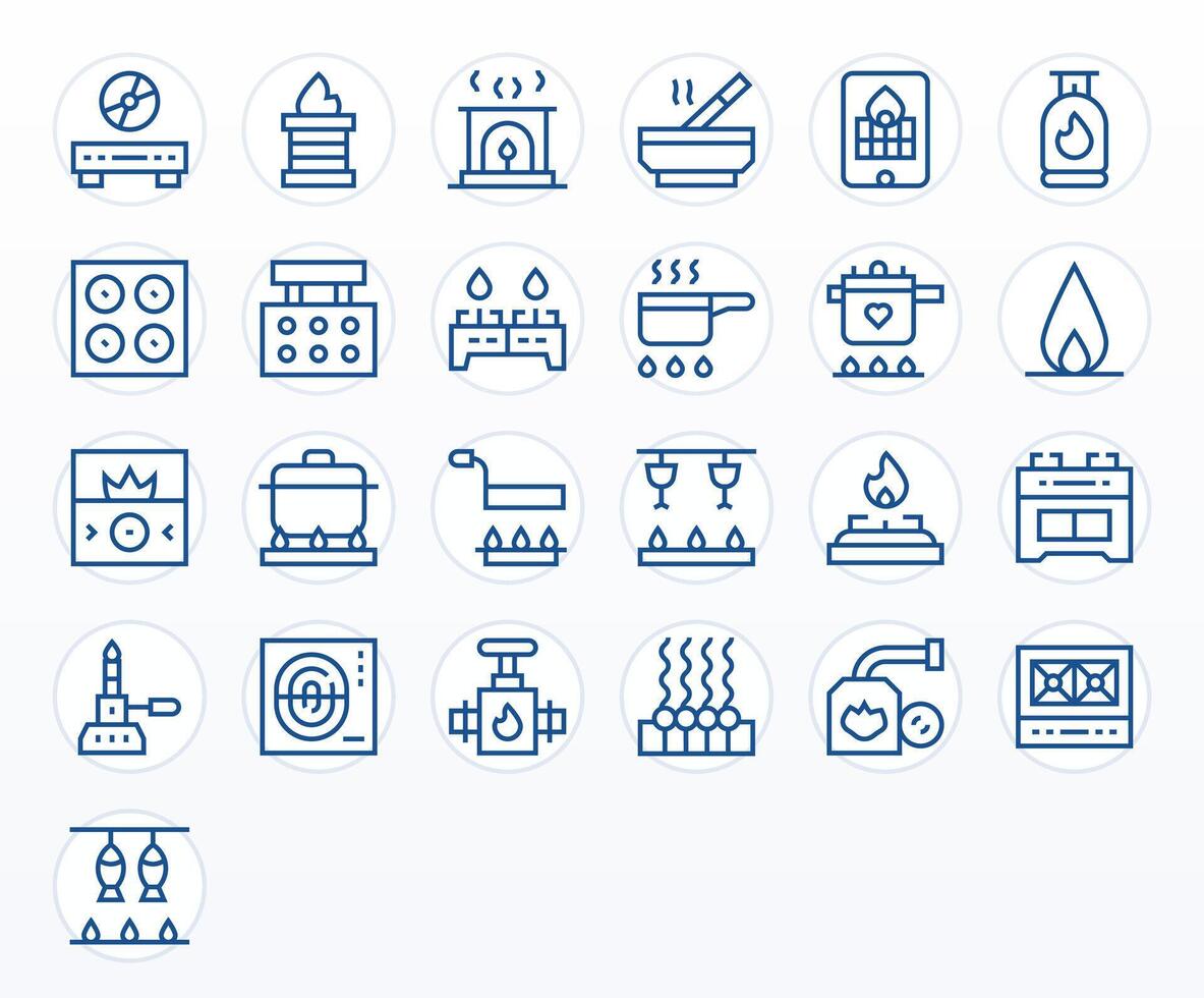 Burner Graphics featuring 25 Regular Line Pixel Aligned High Resolution Designs vector