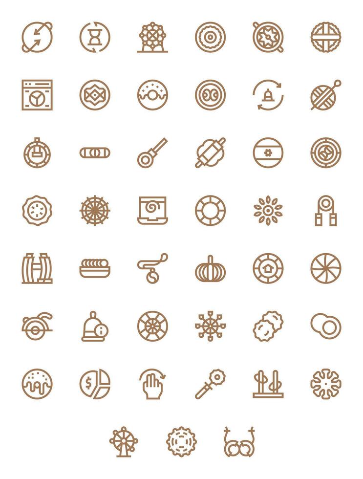 circular escalable conjunto presentando 45 píxel Perfecto negrita línea alto resolución íconos vector