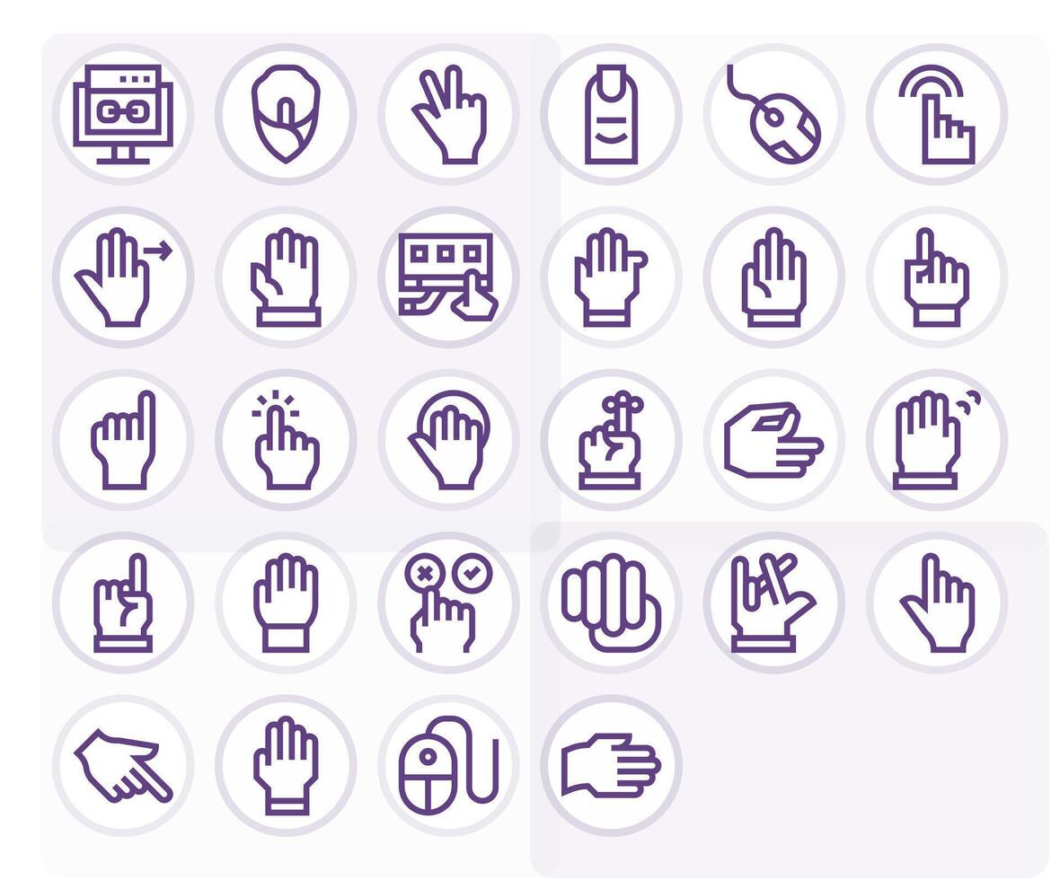 28 Bold Line Icons from Click in 256x256 Grid Fitted Quality vector
