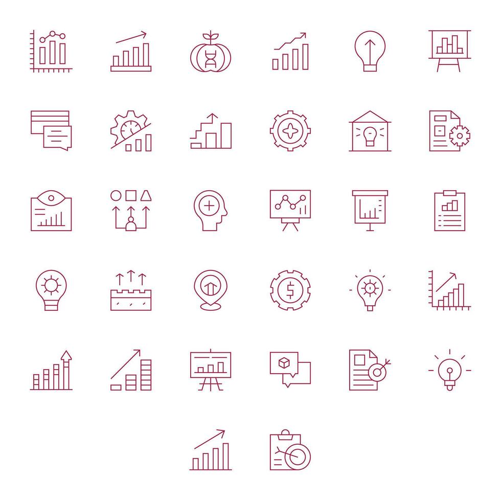 32 High Resolution Thin Line Icons for Improvement with Grid Fitted precision vector