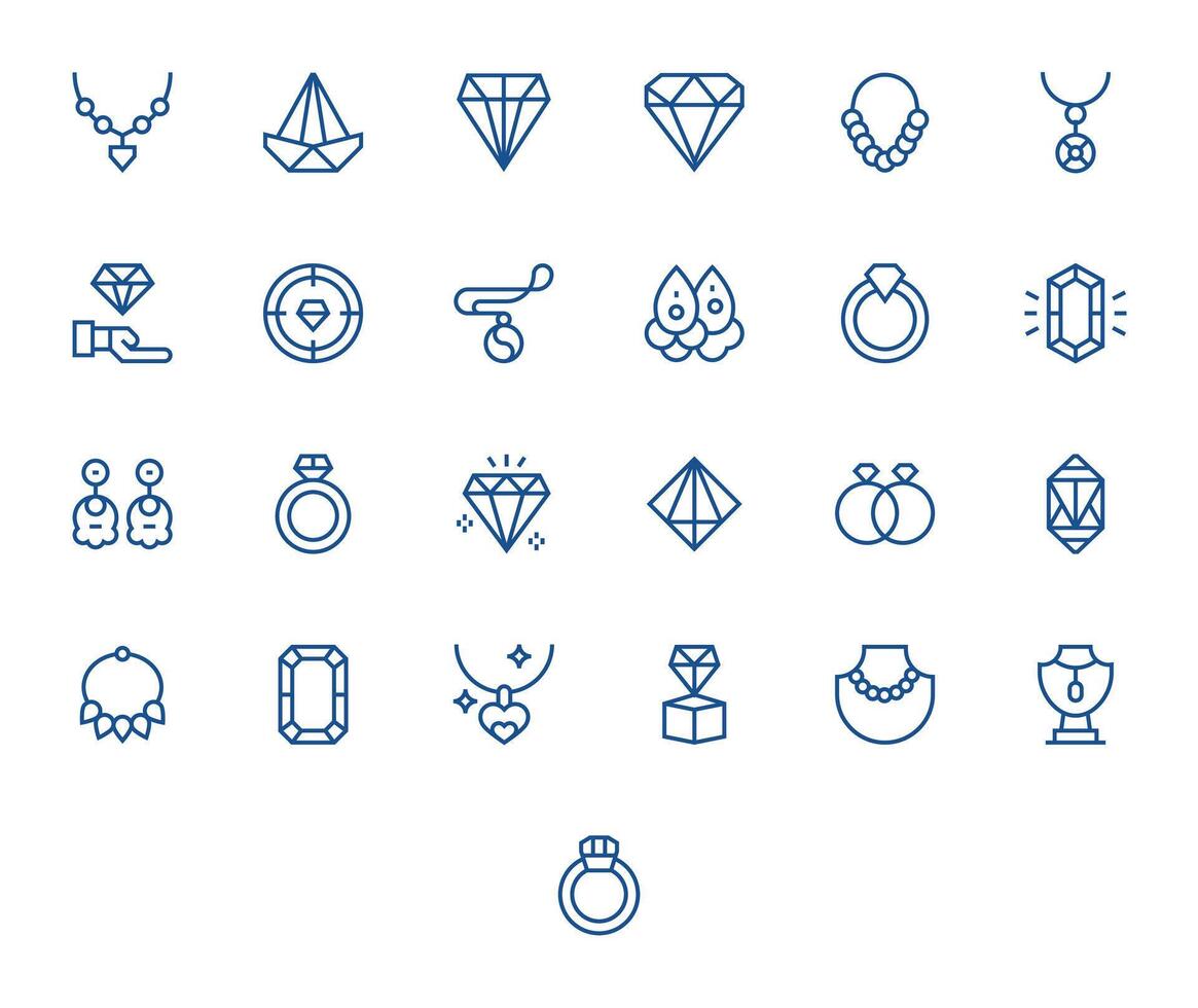 Gemstone Ultimate Package with 25 Retina Ready Regular Line Pixel Optimized Icons vector