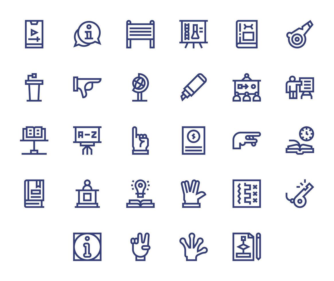 28 Bold Line Pixel Aligned Designs for Instructional High Resolution Icons vector
