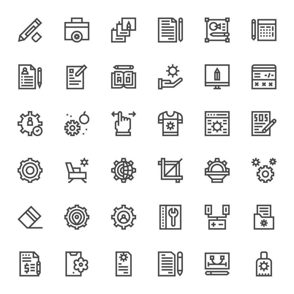 Modify 128x128 Icon Pack with 36 Bold Line Display Perfect Elements vector