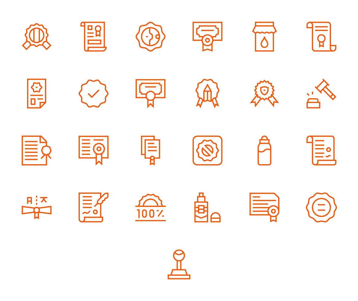 Regular Line Pixel Aligned Icons from Seal Set with 25 Retina Ready Icons vector