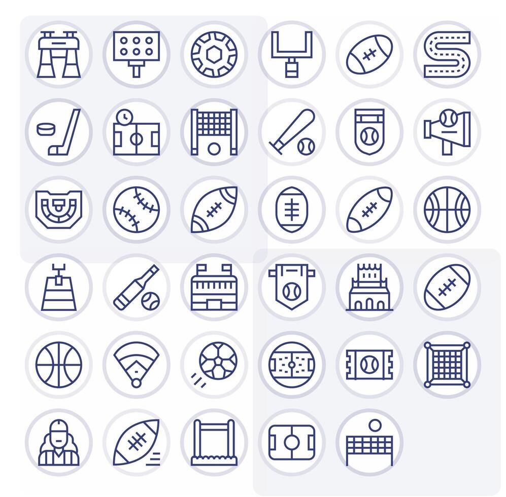 35 High Resolution Regular Line Icons optimized for Stadium Display Perfect display vector