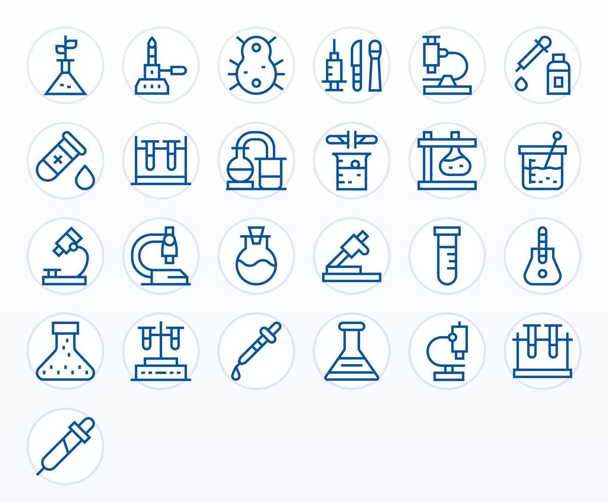 25 Editable Regular Line Icons designed for Lab Equipment Interface vector