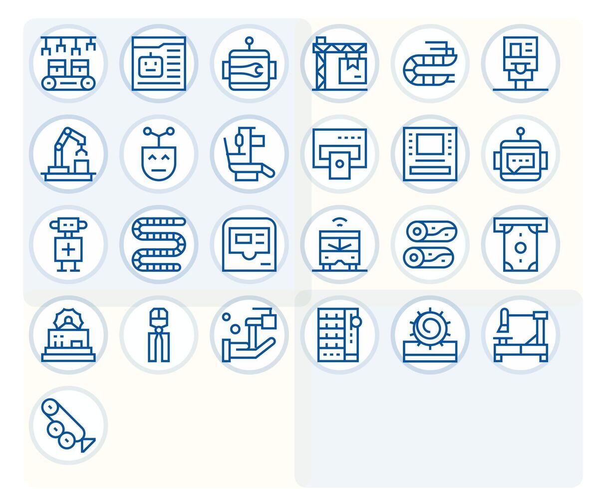 Automated Icon Collection featuring 25 Pixel Aligned 64x64 Regular Line Designs vector