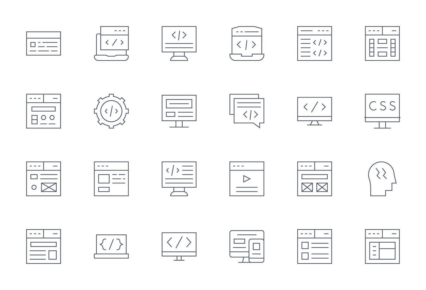 Html Graphics featuring 24 Thin Line Grid Fitted High Resolution Designs vector