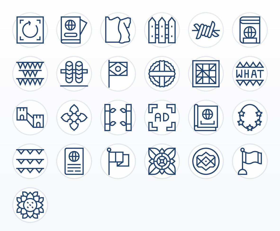 25 Regular Line Icons from Border in Retina Ready Display Perfect Quality vector