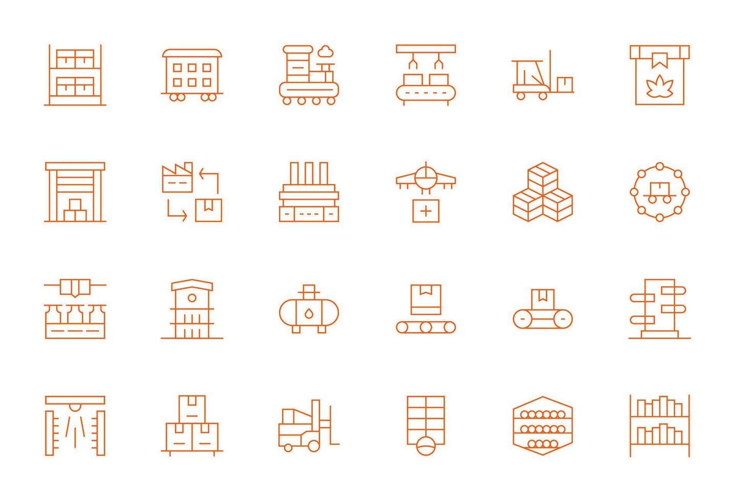 24 Icons inspired by Supply Chain in Display Perfect High Resolution Thin Line quality vector