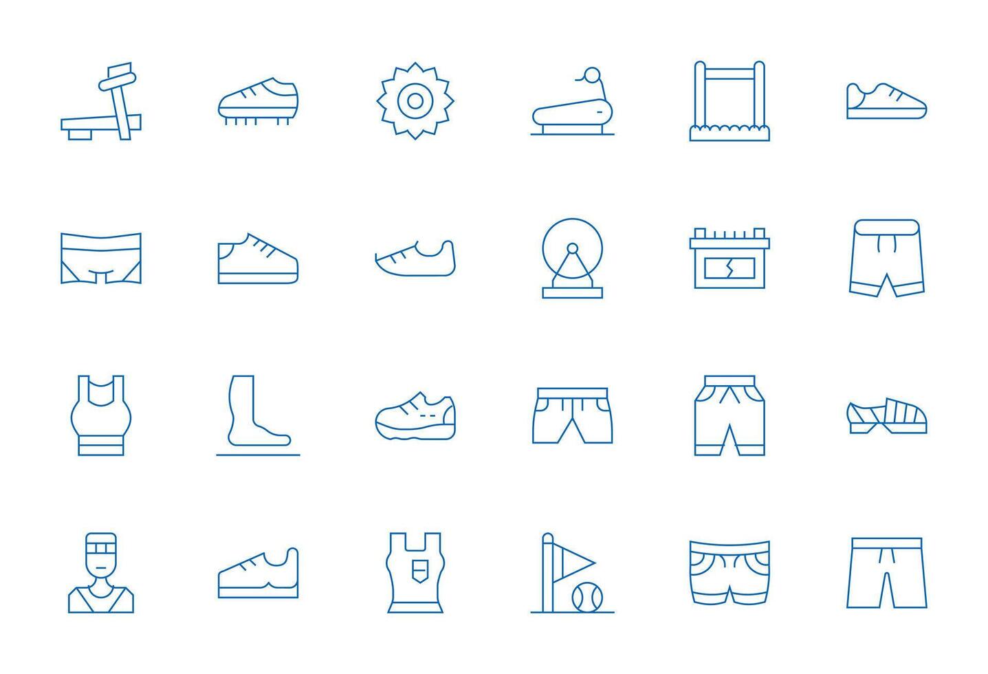 24 Pixel Aligned Icons themed around Running in High Resolution Thin Line format vector
