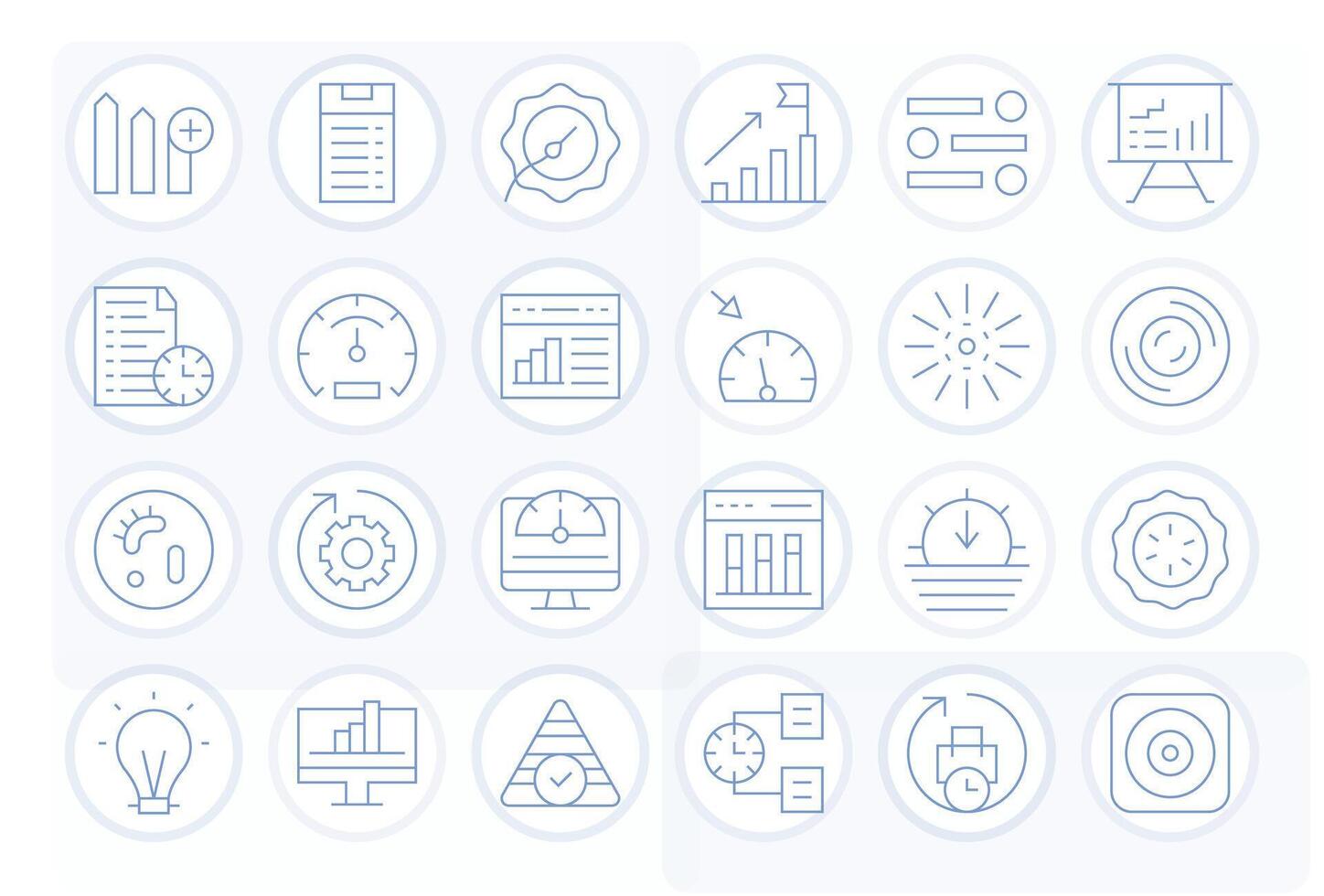 Progress Bar Scalable Set featuring 24 Detail Enhanced Thin Line 64x64 Icons vector