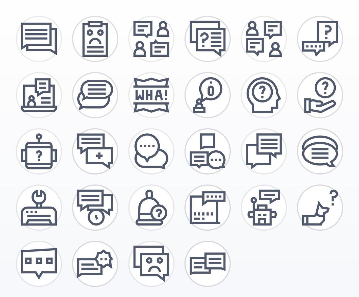 28 Retina Ready Bold Line Icons optimized for Support Request Pixel Optimized display vector