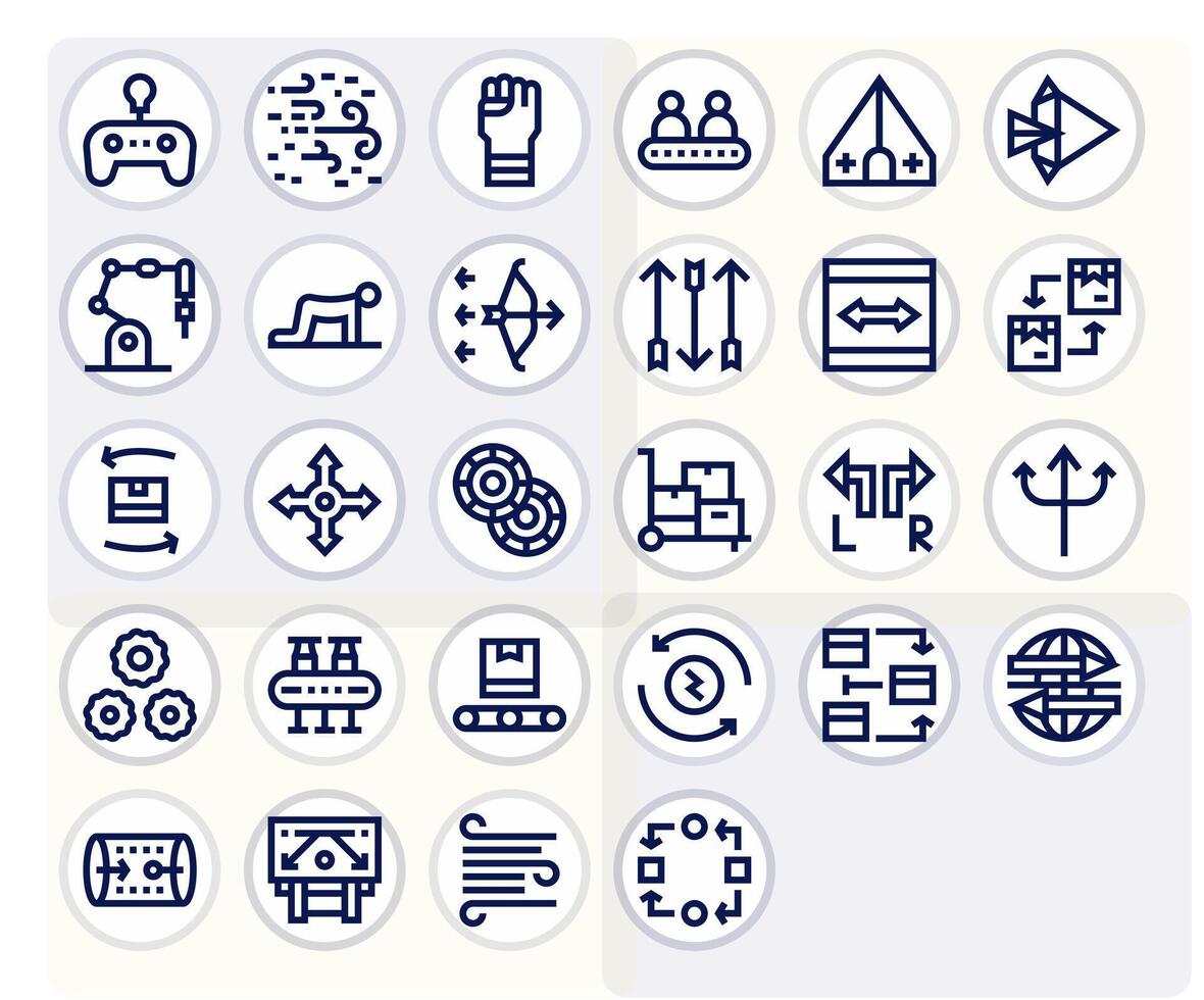 Movement Premium Bundle with 28 High Resolution PIXEL Perfect Bold Line Icons vector
