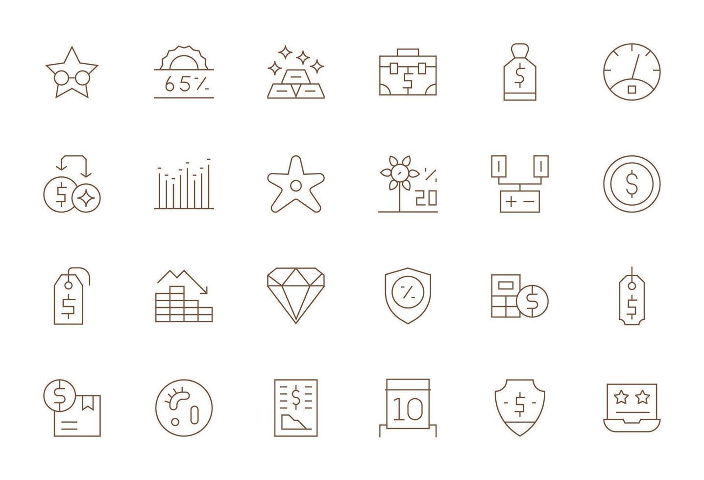 Value Icon Repository containing 24 Thin Line 128x128 Pixel Optimized graphics vector
