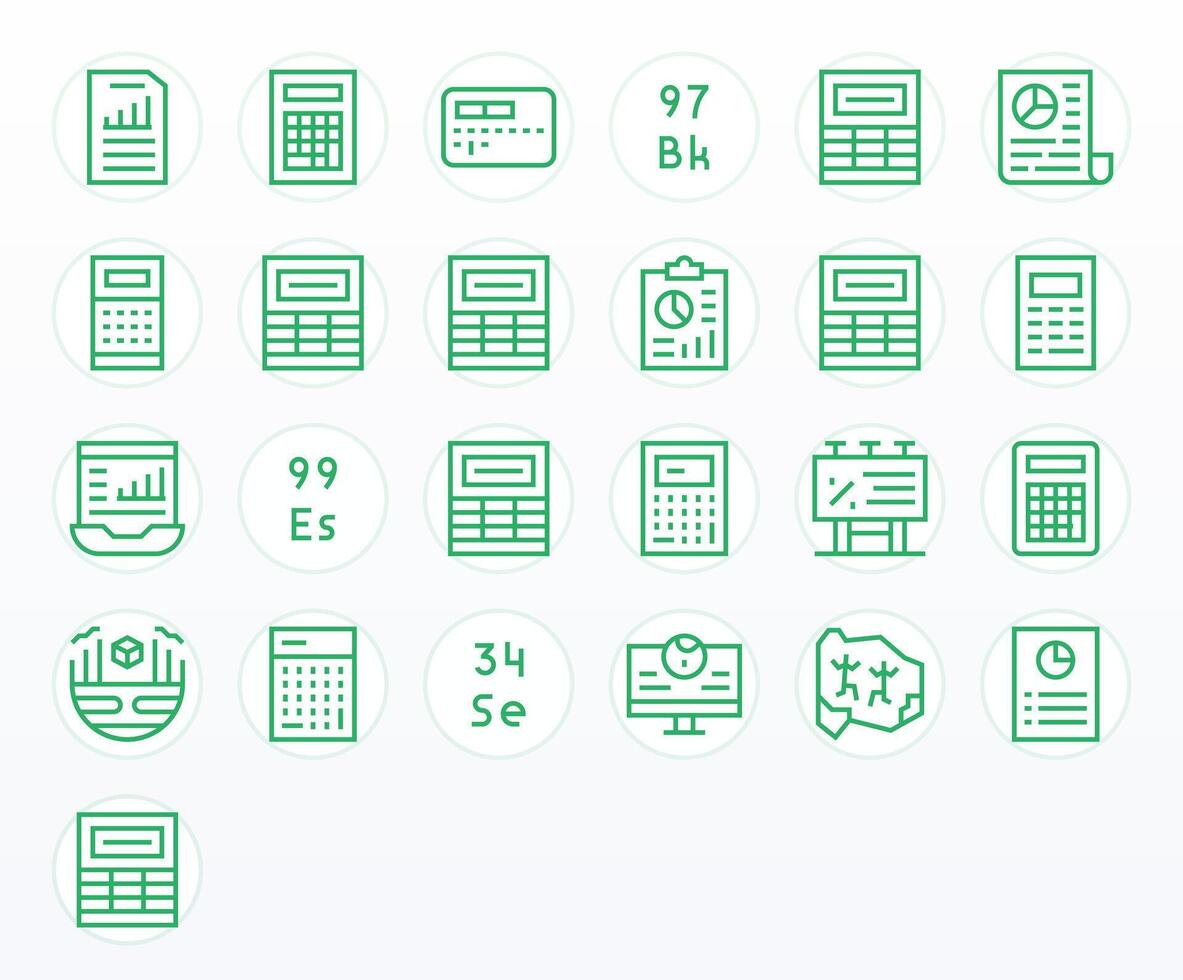 Figures Comprehensive Bundle with 25 Display Perfect Regular Line 256x256 Icons vector