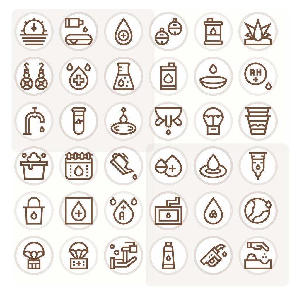 36 Bold Line Icons designed for Drop in 128x128 Editable format vector