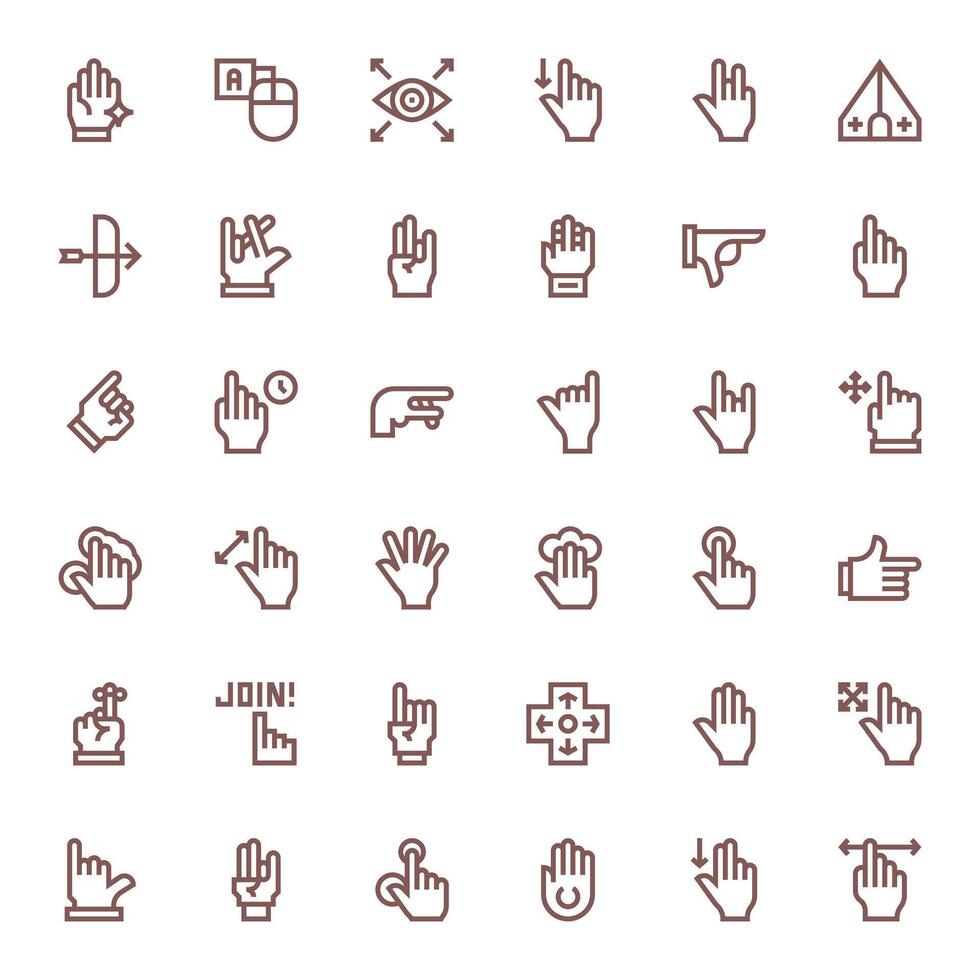 36 íconos para cursor optimizado en monitor Perfecto retina Listo negrita línea resolución vector