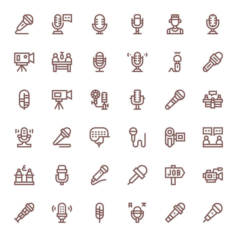 36 128x128 Bold Line Icons for Interview with Editable precision vector