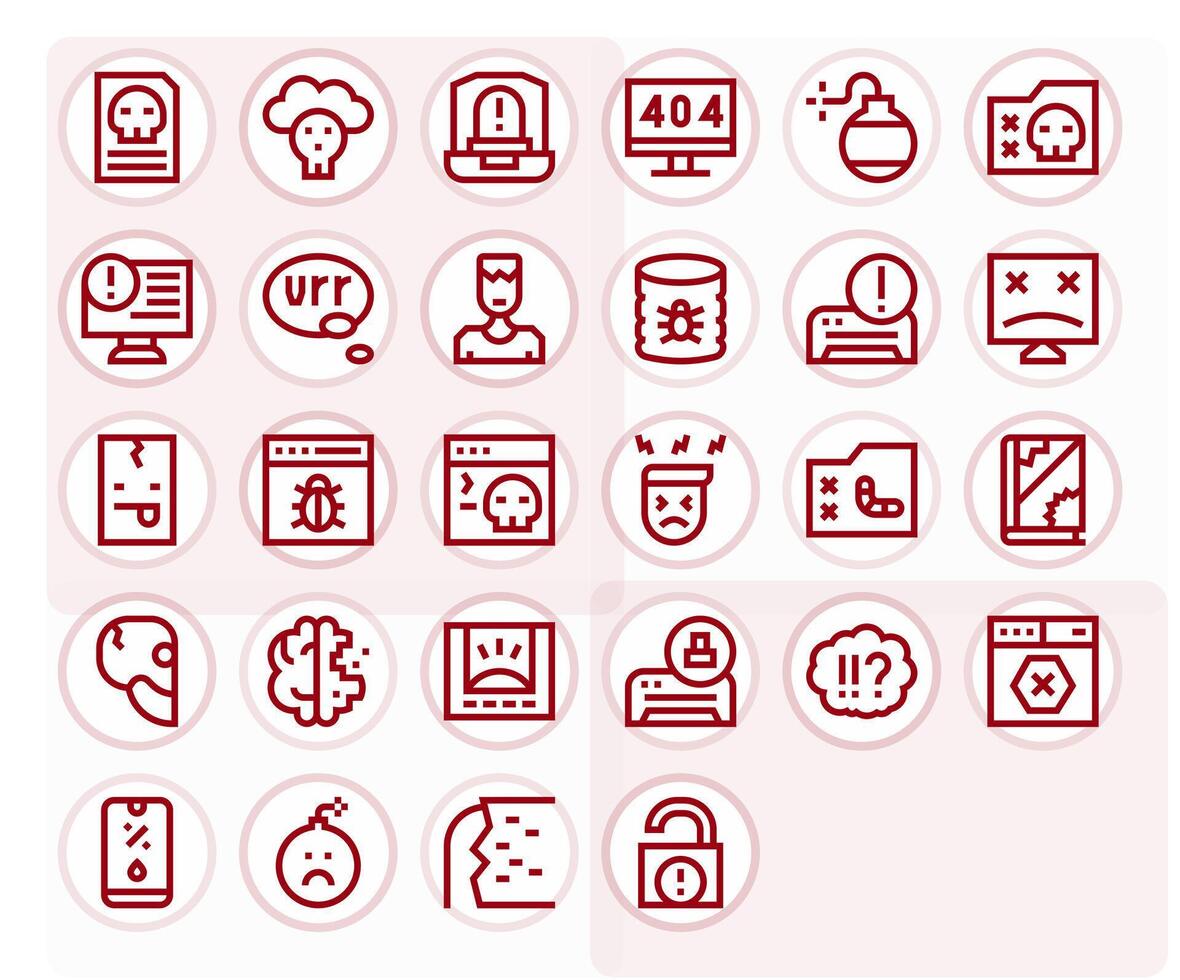 28 Bold Line Display Perfect Vectors for System Error Theme