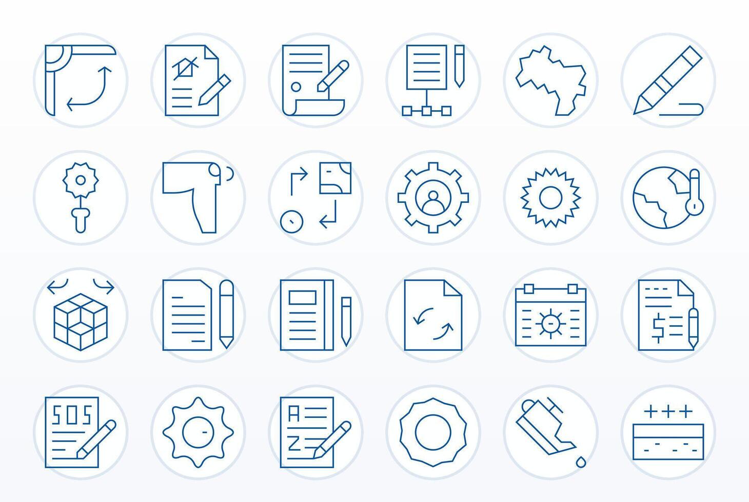 24 Thin Line Icons designed for Change in High Resolution PIXEL Perfect format vector