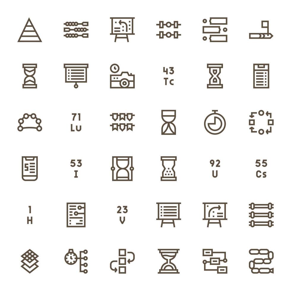 Bold Line Editable Icons from Sequence Set with 36 High Resolution Icons vector