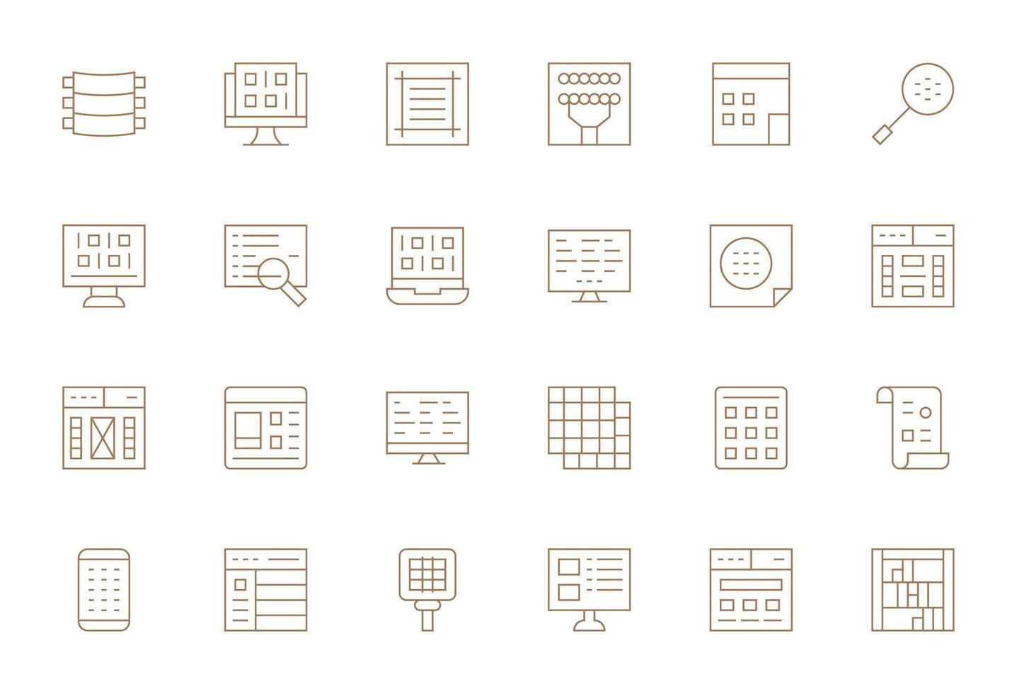 24 editable Delgado línea íconos diseñado para filas interfaz vector