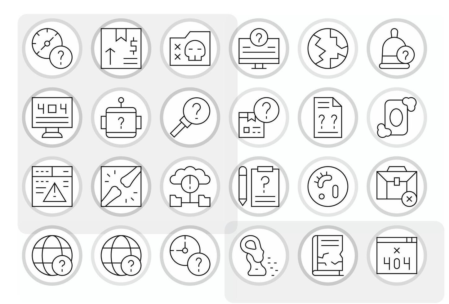 24 Thin Line Display Perfect Icons crafted for Missing 64x64 applications vector