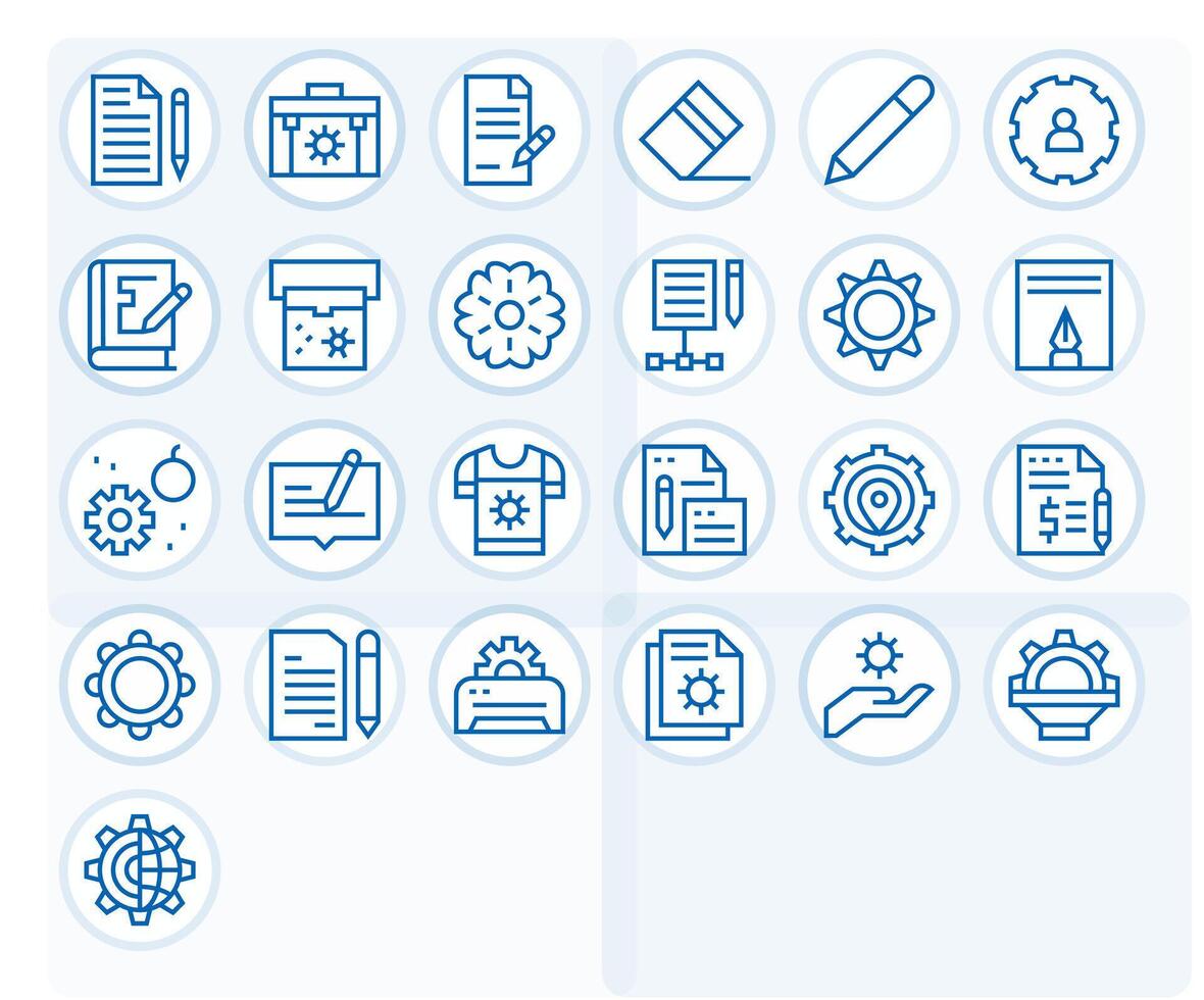 Modify Graphics Pack including 25 Regular Line 256x256 Pixel Optimized Icons vector