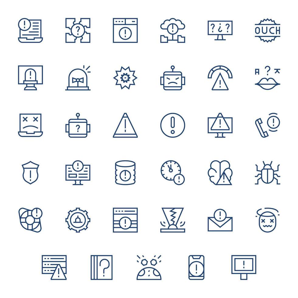 Issue Scalable Set featuring 35 Display Perfect Regular Line Retina Ready Icons vector