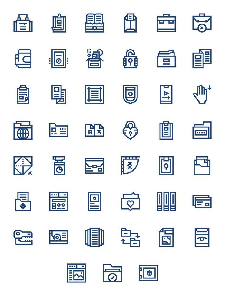 45 Icons for Folder optimized in PIXEL Perfect Retina Ready Bold Line resolution vector