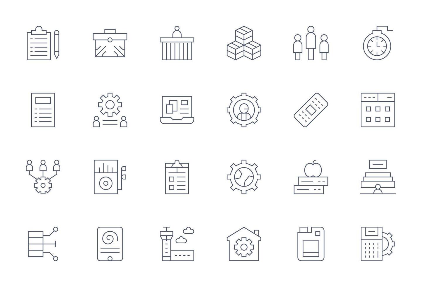 Thin Line Editable Icons from Management Set with 24 256x256 Icons vector