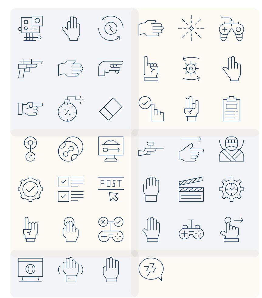 Action Visual Pack containing 40 Thin Line Display Perfect Icons vector