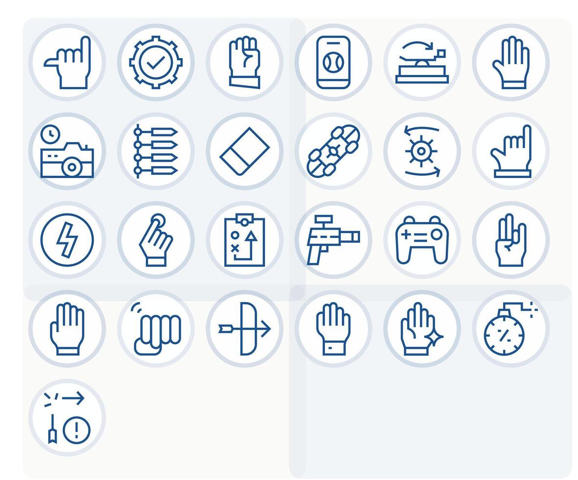 25 alto resolución íconos para acción con píxel optimizado regular línea claridad vector