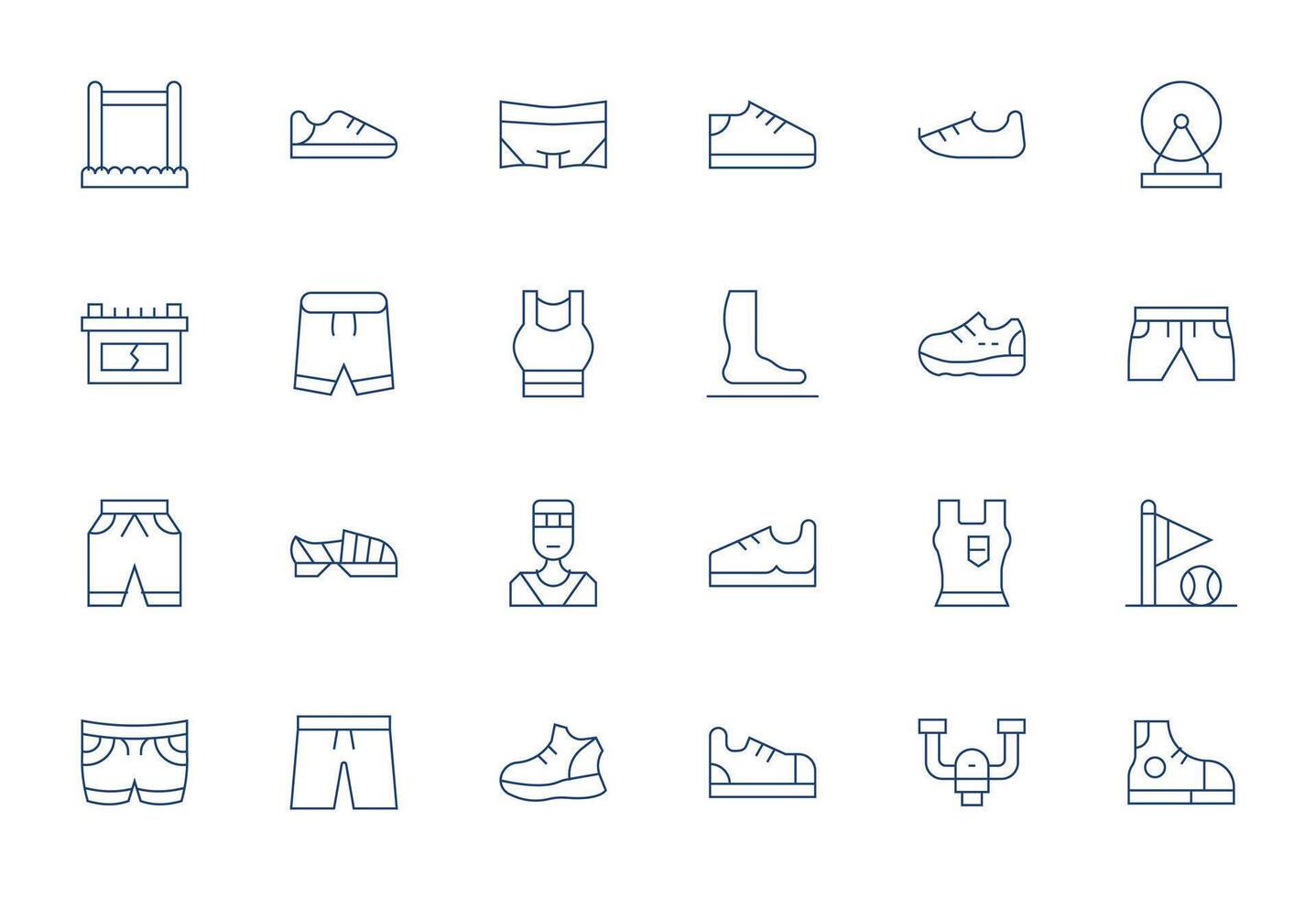 24 Pixel Aligned Thin Line Icons from Running Collection vector