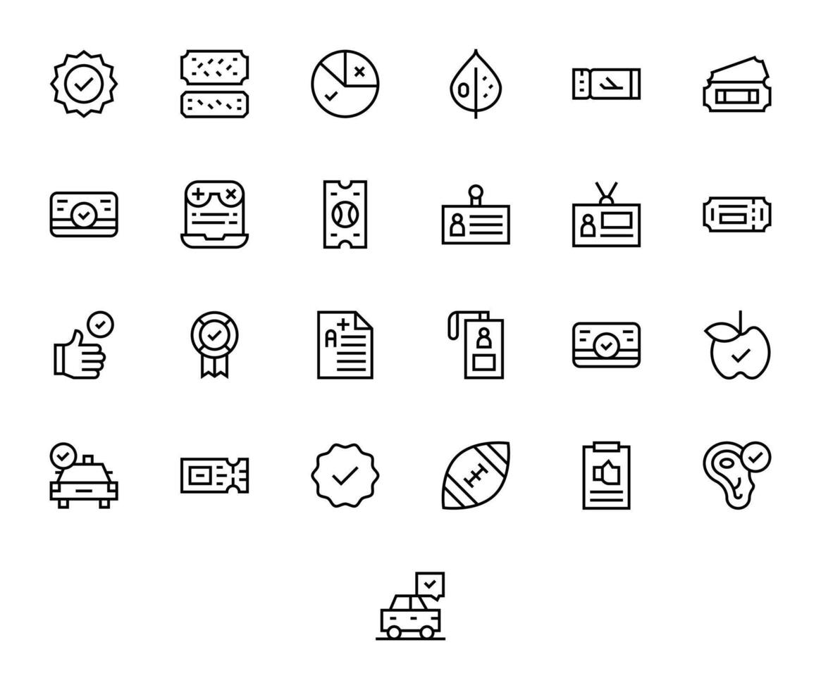 25 256x256 Regular Line Icons optimized for Pass Pixel Aligned display vector