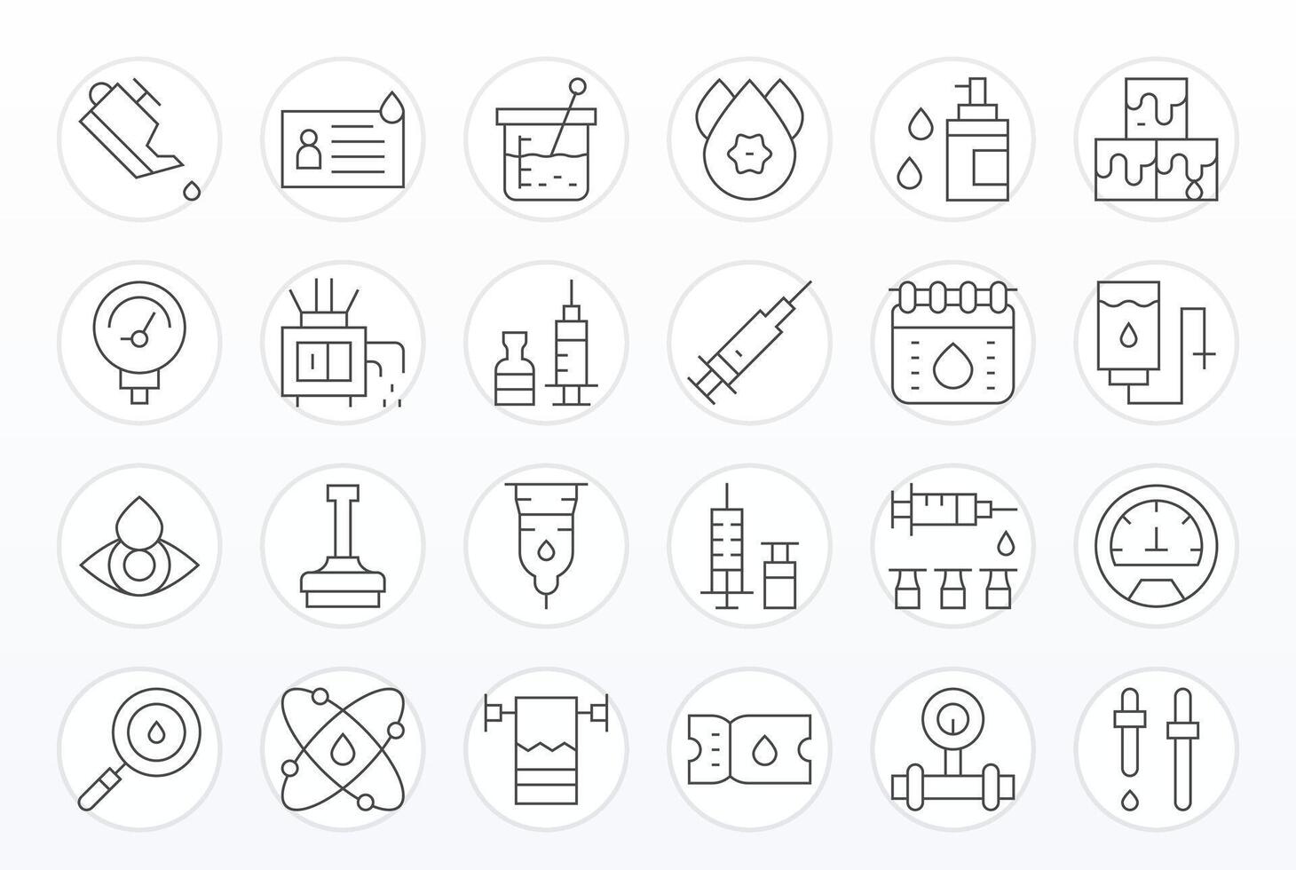 24 Icons for Fluid optimized in Display Perfect 256x256 Thin Line resolution vector