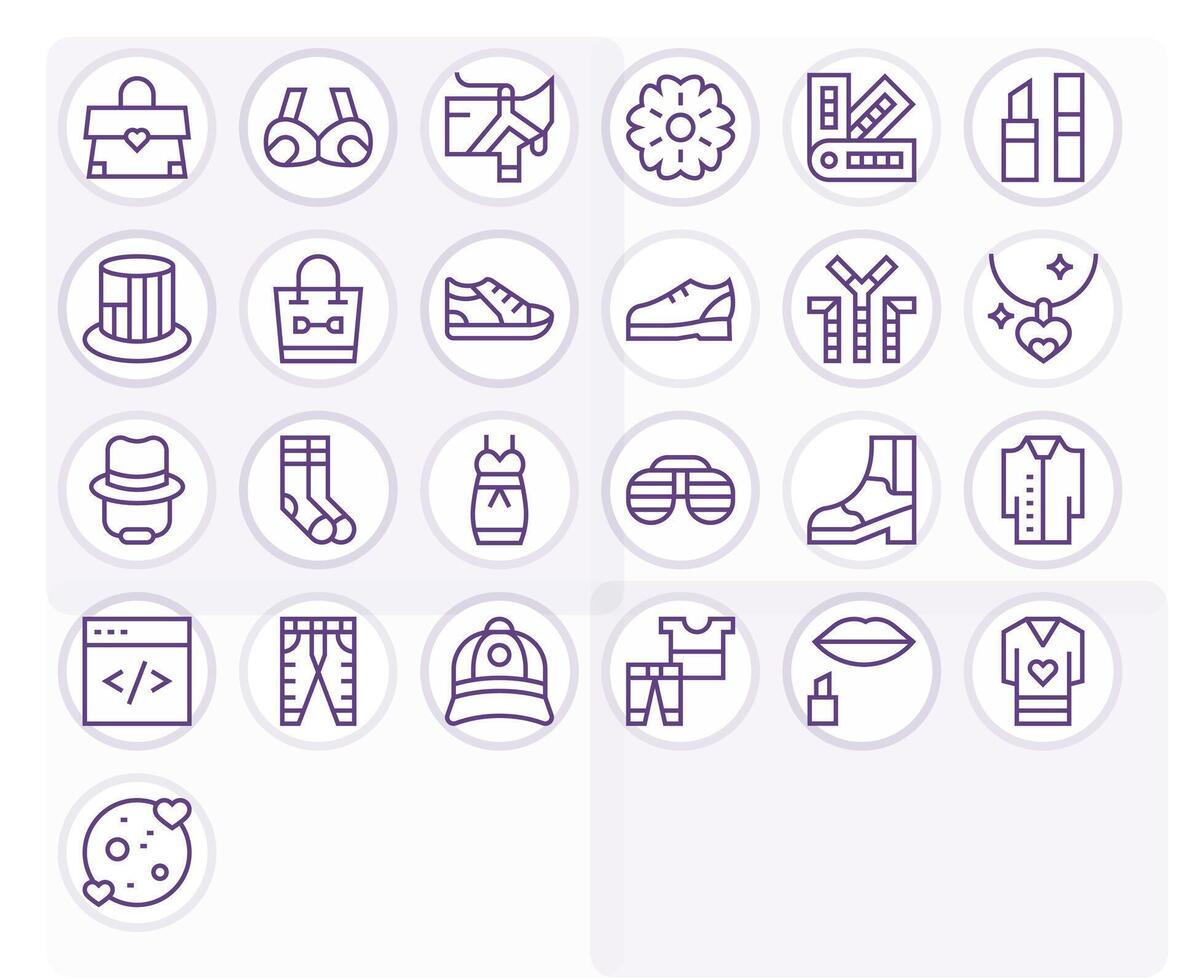 25 Pixel Aligned Regular Line Icons from Style Collection vector