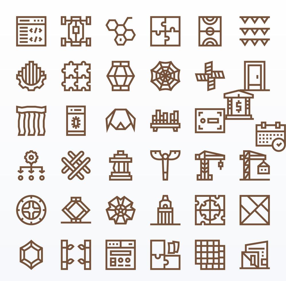 Bold Line Display Perfect Icons from Framework Set with 36 256x256 Icons vector