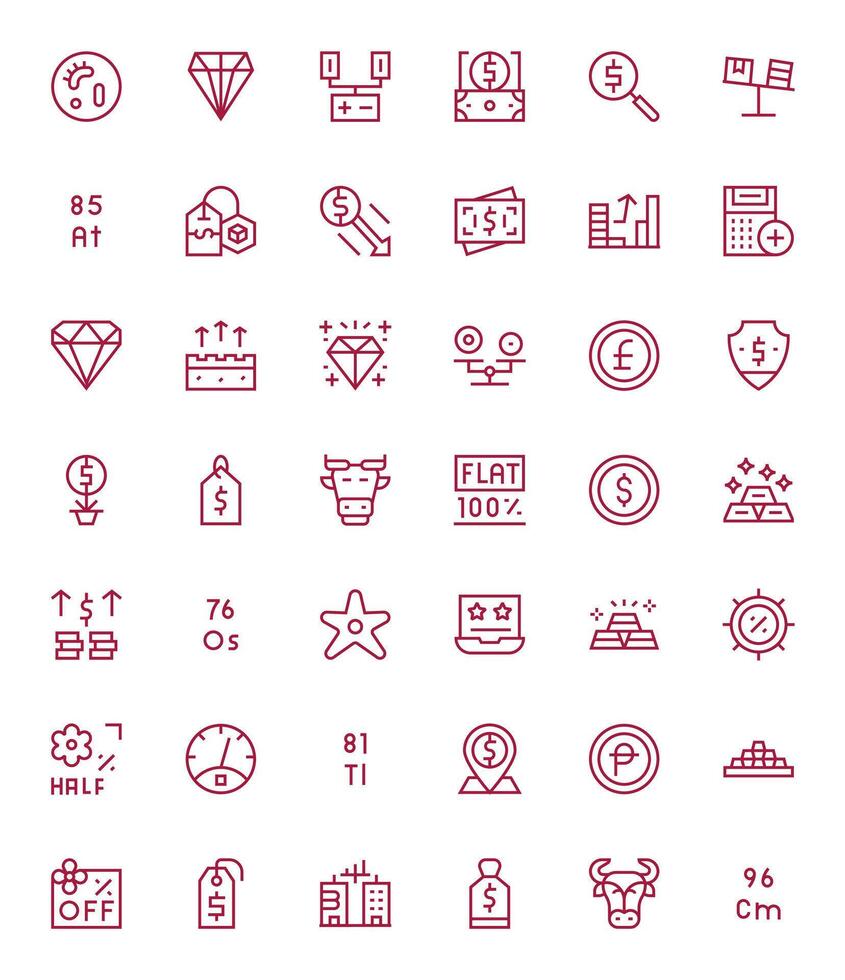 Value Icon Arsenal with 42 High Resolution Regular Line Display Perfect designs vector