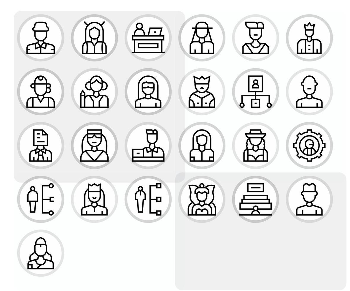25 Regular Line Icons for Administrator in crisp 256x256 Pixel Optimized resolution vector