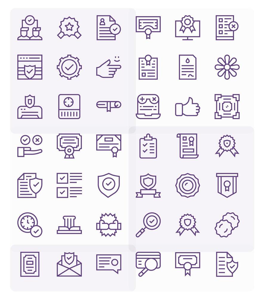 42 Regular Line Icons from Validation in Retina Ready Pixel Aligned Quality vector