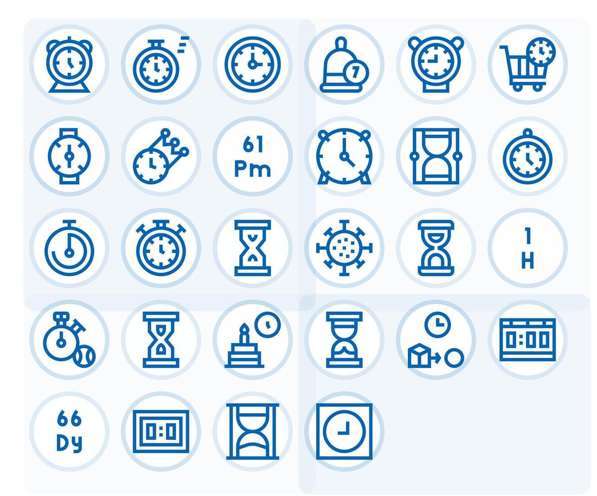 28 Retina Ready Bold Line Icons for Countdown with Display Perfect precision vector